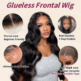 Beautyforever 3D Body Wave Bye-Bye Knots Glueless Wig Human Hair Ready to Wear Lace Front Wig 100% Raw Human Hair Wig Drawstring