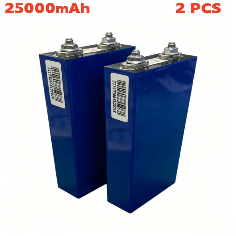 25000mAh 3.2V 25Ah LiFePO4 Battery Cell Lithium Iron Phosphate Deep Cycles for Diy 12V 24V 36V 48V Solar Energy UPS Power