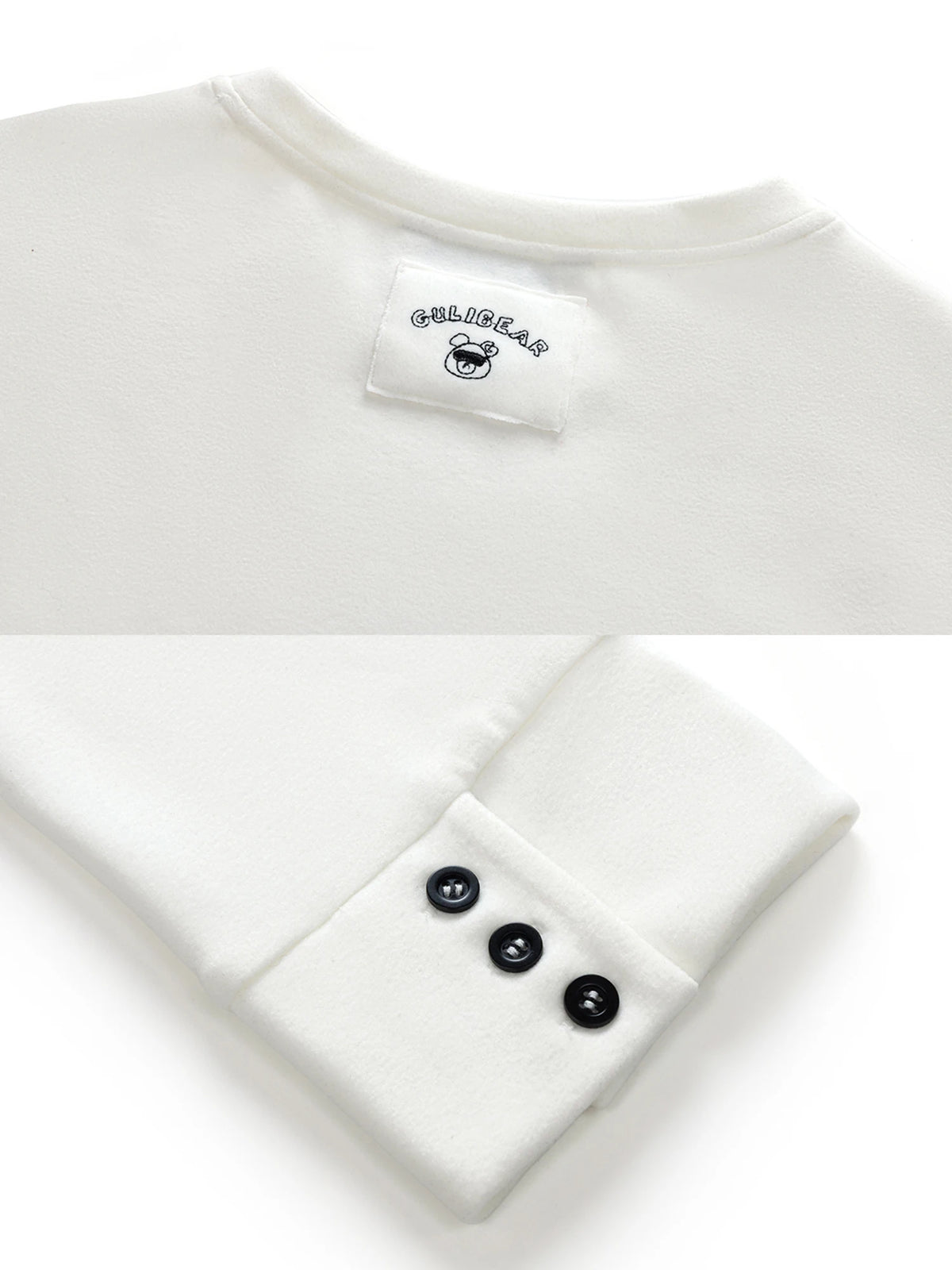 XIAOGULI White Shirt Women 2026 Autumn Winter Long Sleeve Sweatshirt Cuff Button Fleece Lined Loose Fit Basic Layering Top