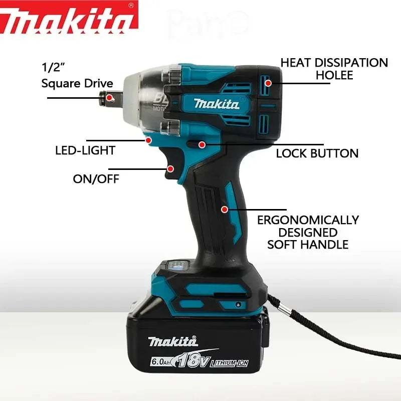 Makita TW004G 18V Brushless Cordless Electric High Torque Impact Wrench for Auto Repair