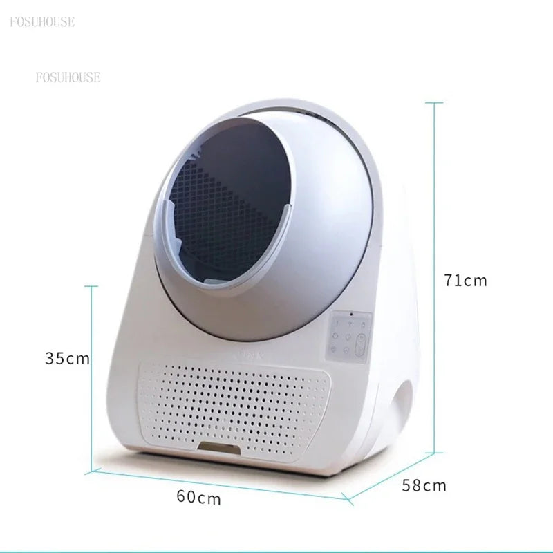 TTSmart Cat Litter Box Fully Enclosed Automatic Cleaning Cat Bedpan Electric Cat Toilet Oversize Odor Splash Proof Cats Litter B