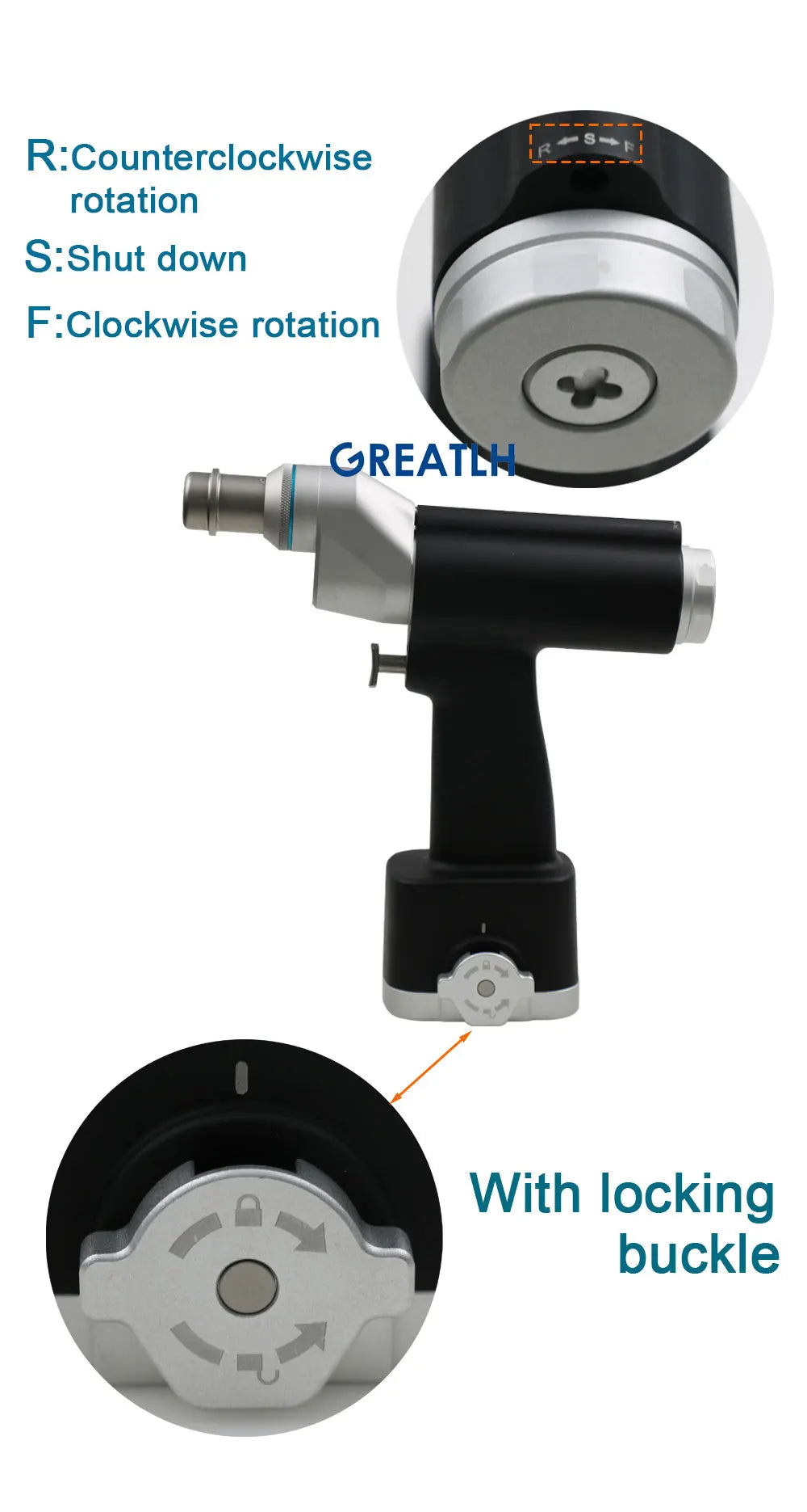 High Quality Autoclavable Power Tool Dual Cannulated Drill Orthopedic Cannulating Drill Electric Power Drill