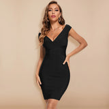 BEAUKEY Vintage Plunge V Tank Wine Red Bandage Dress Summer 2023 Women Criss Evening Party Dresses XL Green White Tight Vestidos