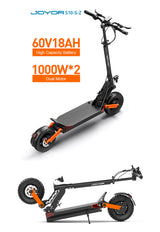 JOYOR S10-S-Z Adult E-scooter 10 Inch Off Road Tire Off Road Electric Scooter 60V18Ah Battery Escooter 1000W*2 Dual motors