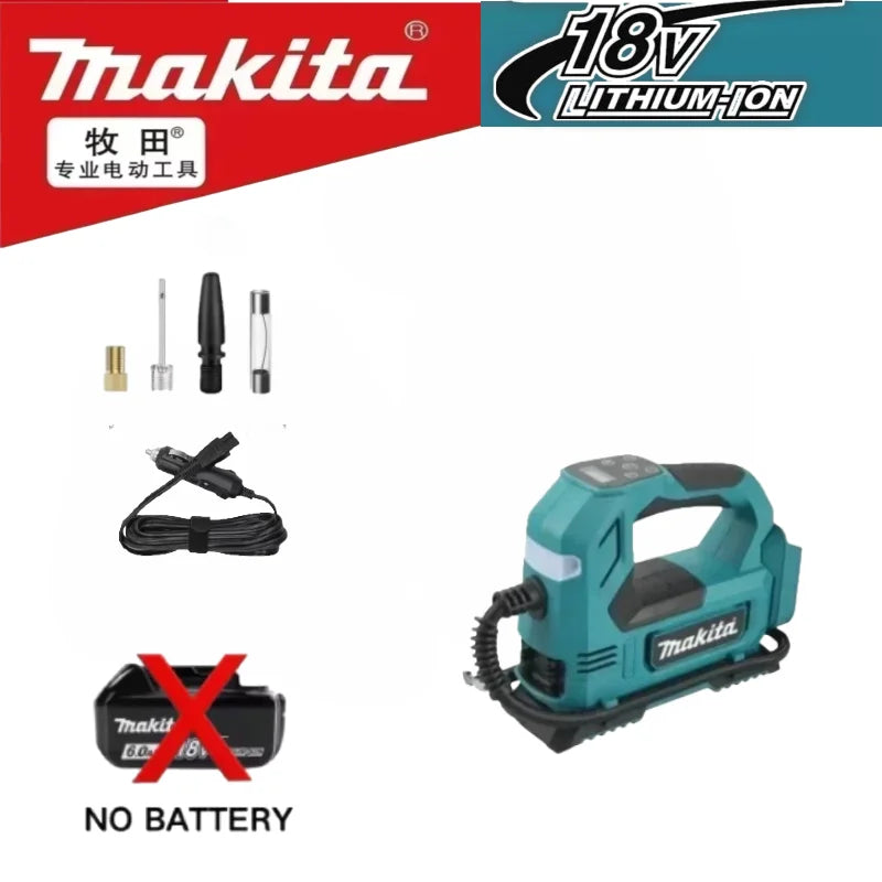 Makita Portable Cordless Tire Inflator Electric Air Pump with Digital Display Screen Air Compressor For Car Bicycle Tires Ball