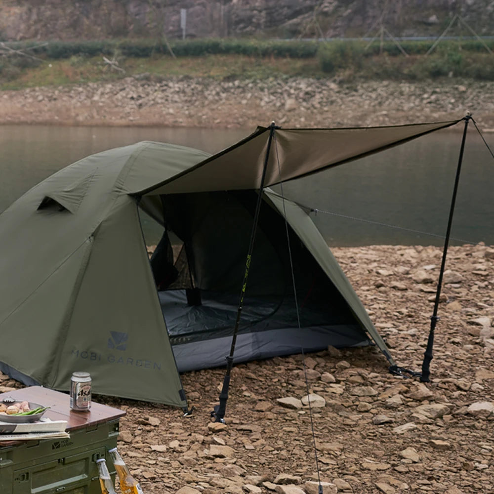 MOBI GARDEN Camping Backpacking Tent Waterproof Rainproof Hiking Silver Coated Sun Protection Easy Set Up