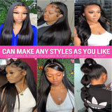 46 Inch 13x6 Lace Front Wigs Natural Human Hair 220 Density Straight HD