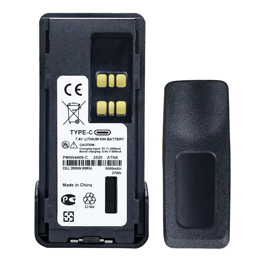 5000mAh PMNN4409AR Type-C USB Replacement Battery for Motorola APX4000 XPR3500 XPR7380 XPR7550 GP338D+ XIR P8660i Two Way Radios