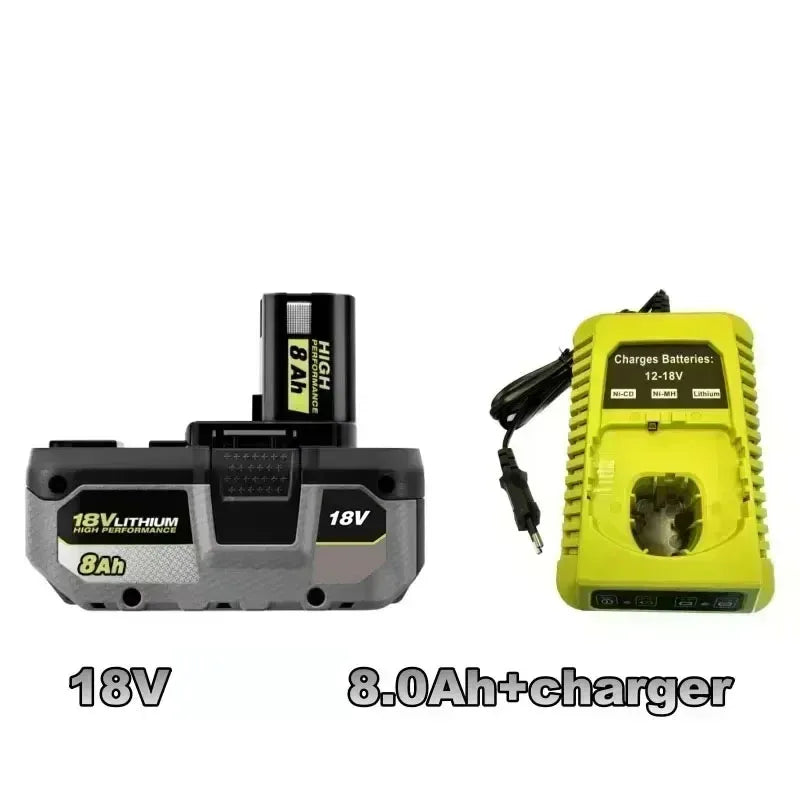 for RYOBI high-performance lithium battery 18V low self discharge, suitable for all tools P107 P108 P109 RB18L20