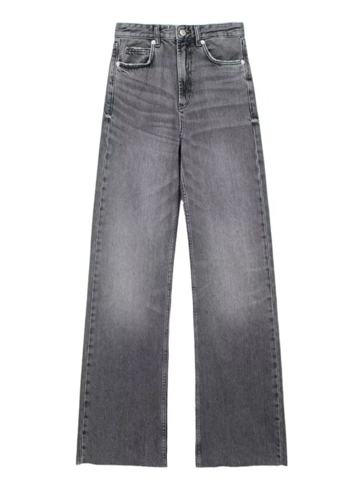 Spring 2024 Women's High Waist Wide Leg Jeans Slimming Versatile Long Pants Straight Cut Denim Trousers for Ladies