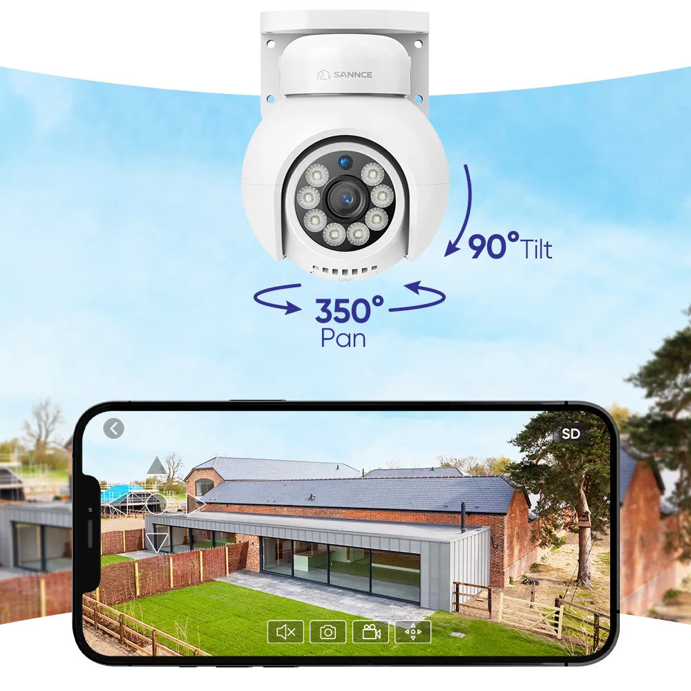 SANNCE 4K POE Camera with Microphone/Audio Night Vision Waterproof Security Video IP Camara Onvif 2.8mm Security CCTV Camera