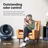 Litter-Robot 3 Connect Automatic Self-Cleaning Cat Litter Box with App Control for Clumping Litter Reduces Odors 1-Year Warrant