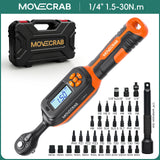 MOVECRAB Series Digital Torque Wrench 1.5-340N.m 2% Accuracy Preset Values with Buzzer, LED Flash & HandleVibration Notification