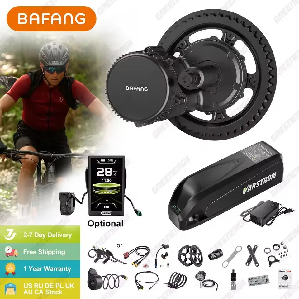 Bafang 750W Motor BBS02B BBS02 Ebike Conversion Kit Electric Bicycle Mid Drive Engine 48V 52V 20Ah Hailong Battery Kit 68mm