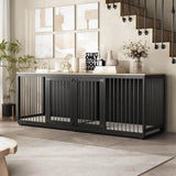 94.5" Extra Large Dog Crate Furniture, Heavy Duty Dog Kennel with a Removable Divider, Indoor Furniture Style Dog Crate House