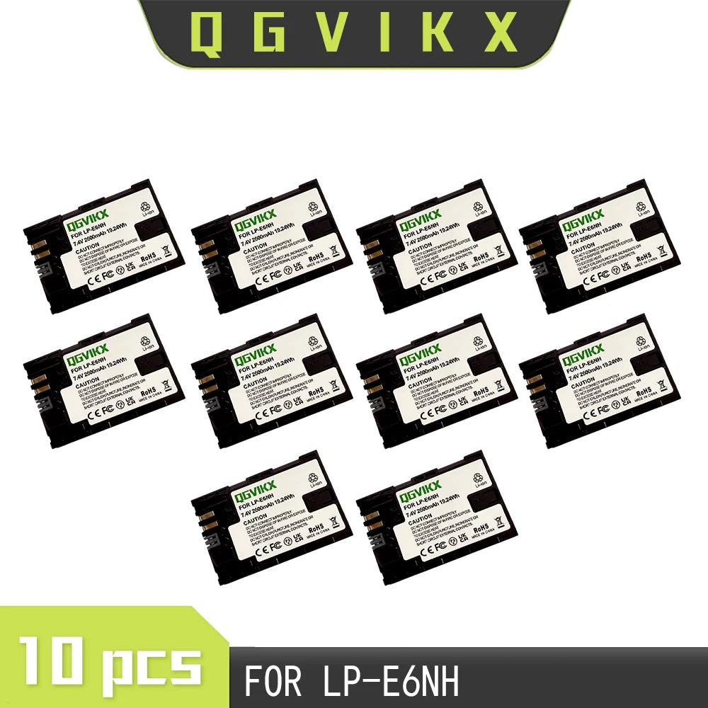 QGVIKX LP E6NH Compatible with Canon EOS R7 7.4V 2600mAh POWER BATTERY CAPACITY 19.24Wh 2-Pack Battery and Triple Slot Charger