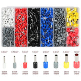 1250pcs Wire terminal crimping connector 0.25-10mm ² AWG23-7 Self adjusting ratchet wire crimping tool ferrule end crimping tool