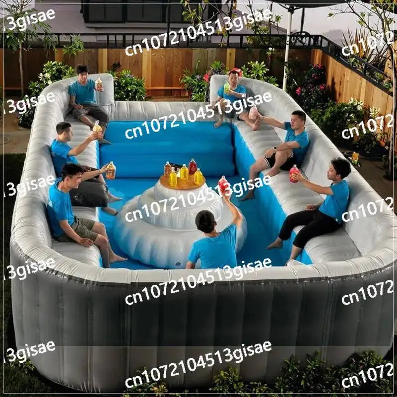 Equipped with Portable Lounge Chairs, Commercial Custom Inflatable Sofa Pool Set,
