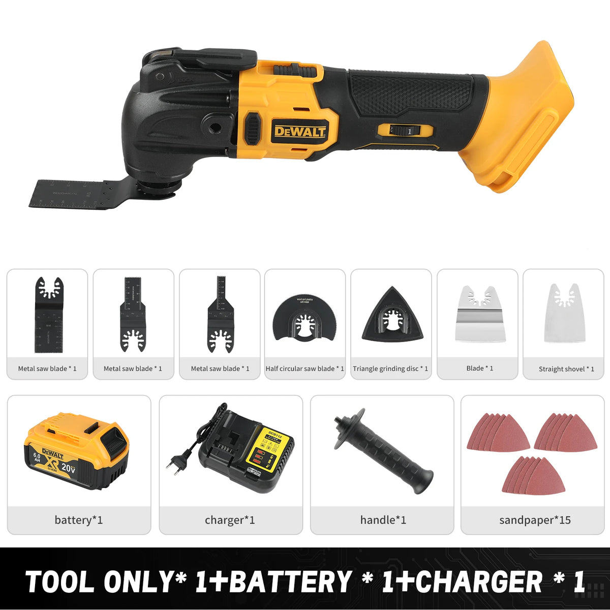 2026 DEWALT 21V MAX Brushless Cordless Oscillating Multi Tool 5 Accessories Tool-Free Quick Change Cutting Sanding Grout Removal
