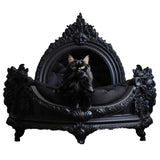 AADark Cat Kennel Kennel Indoor Solid Wood Carving Cat Bed Dog Bed