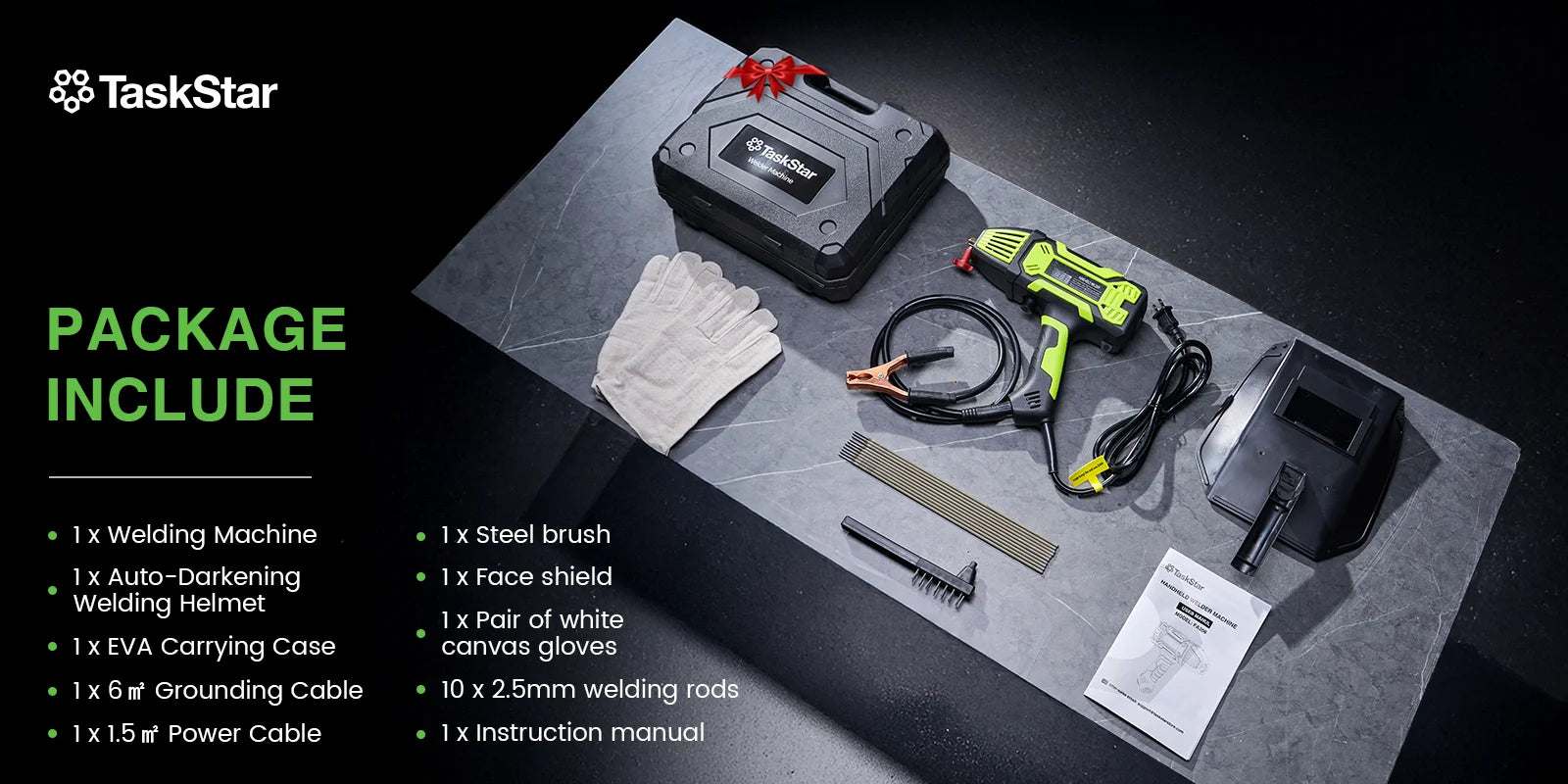 Portable Welding Machine Handheld Electric Welder Kit 110V IGBT Inverter Digital display 6 Variable Current Adjustment Handheld ARC Welder Gun