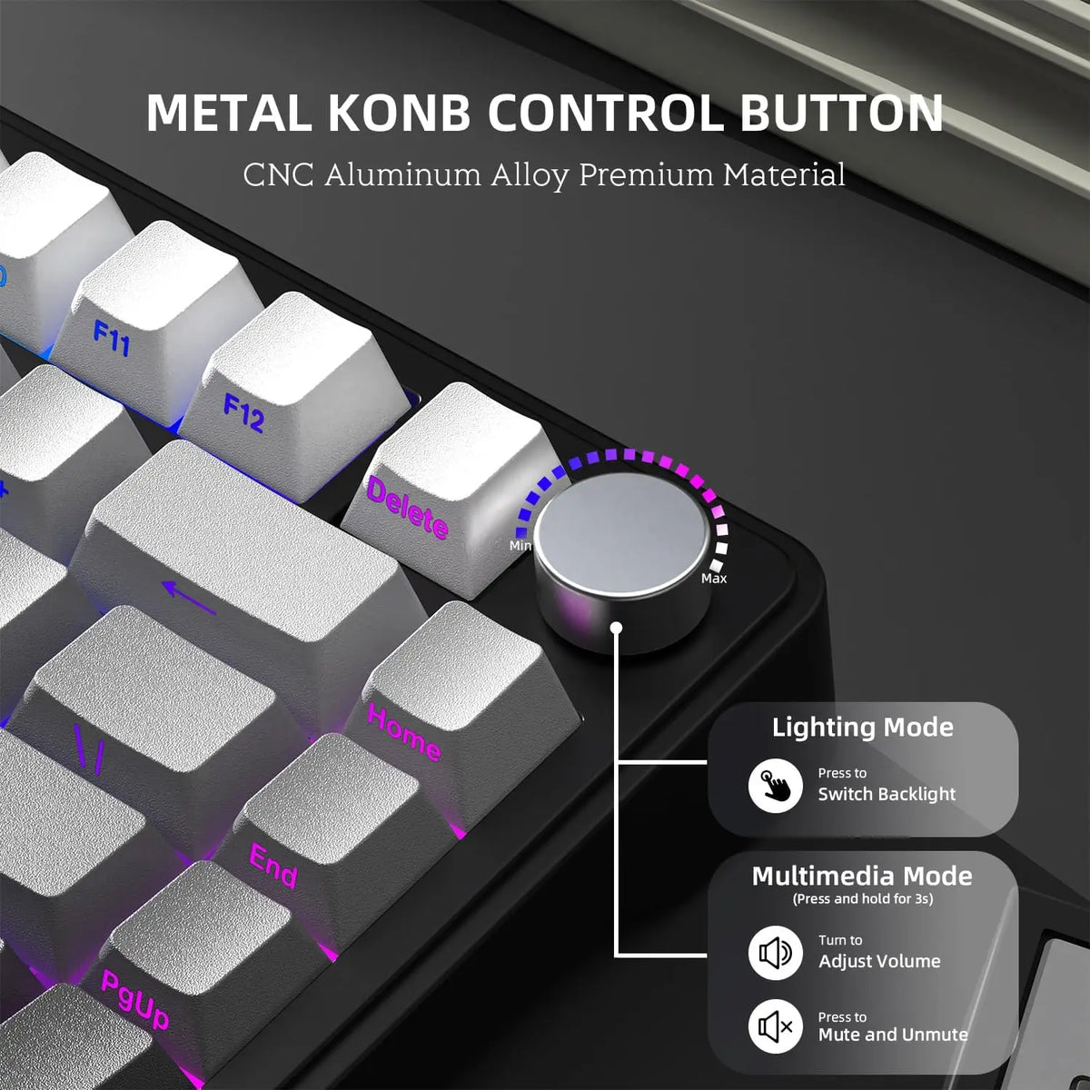 ATTACK SHARK X85 Wireless Mechanical Gaming Keyboard,TKL 82 Keys,Gasket Structure,Knob,RGB Hot Swappable Custom Keyboard