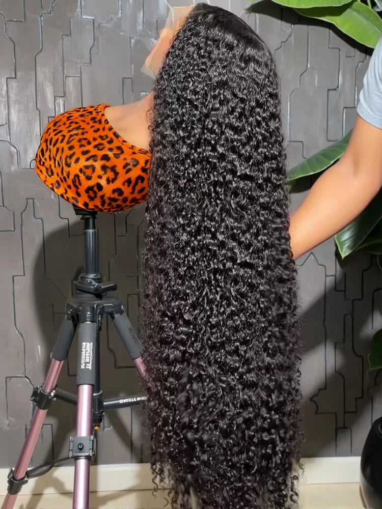 40 46 Inch Water Wave Curly Lace Front Wig 13x6 HD Deep Wave Lace Frontal Wig 300% Density Glueless Human Hair Wig For Women