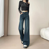 Ins Popular Korean Loose Ramie Palazzo Trousers, Spring Autumn Natural Texture All-Match Daily Walking Casual Pants