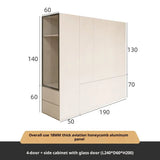 Any Size Custom Modern Light Luxury Honeycomb Aluminum Alloy Wardrobe Bedroom Home Bed End Cabinet Multi Storage Sturdy Tall Eco