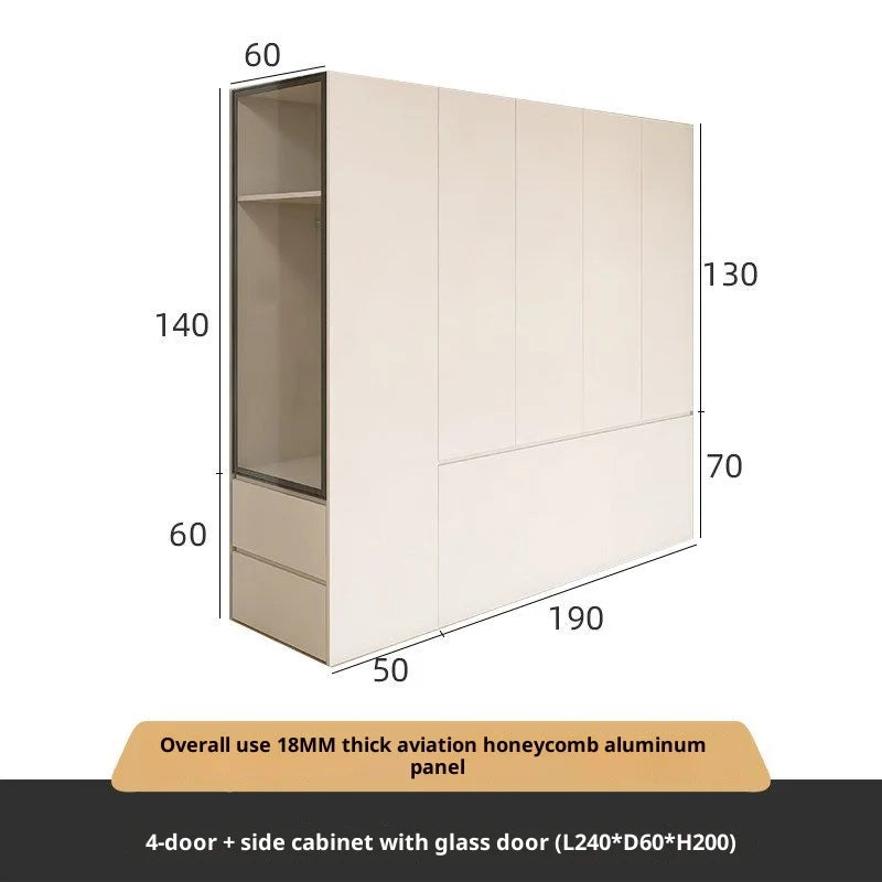 Any Size Custom Honeycomb Aluminum Alloy Multi Storage Bed End Cabinet Bedroom Home Water Moisture Durable Wardrobe Cabinet Stur