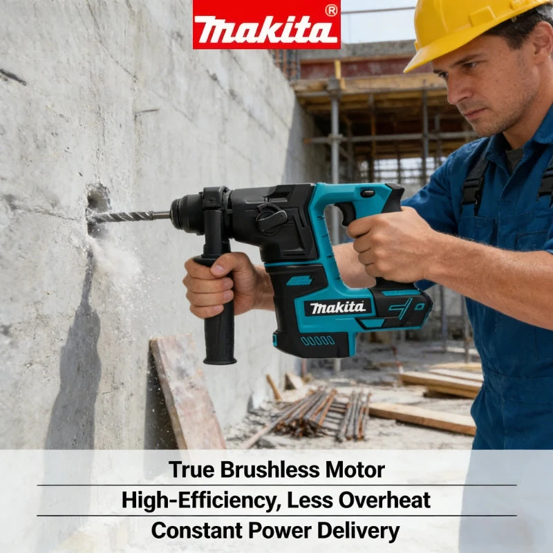 Makita HR140D18V Cordless Brushless Rotary Hammer Drill 3-Mode Electric Hammer for Concrete Metal Wood with LED Light Power Tool
