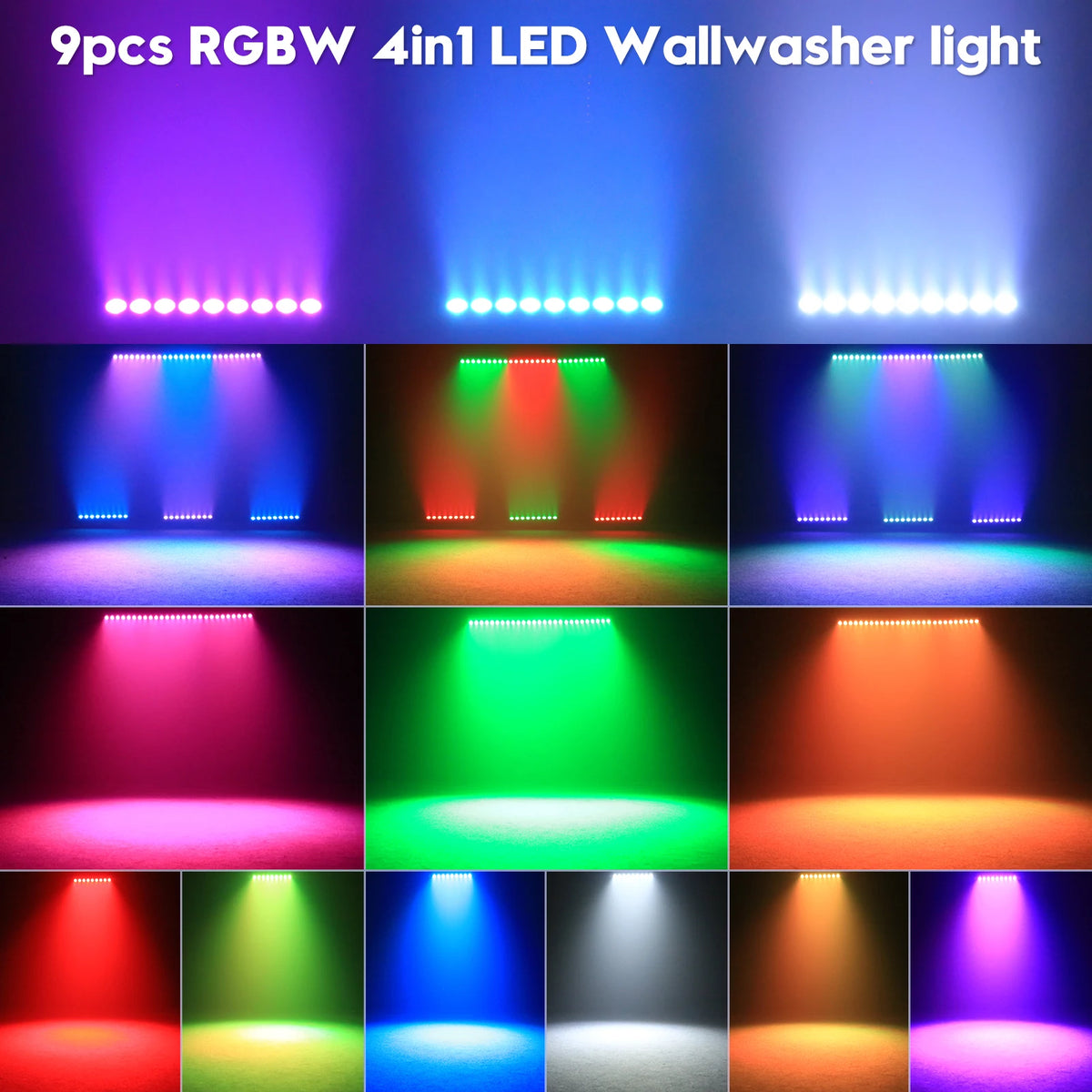 Somspot 36W 9LEDs RGBW Lights Bar Stage Lighting Effect LED Projection Light DJ Party Lights for Disco Bar Club Wedding Birthday