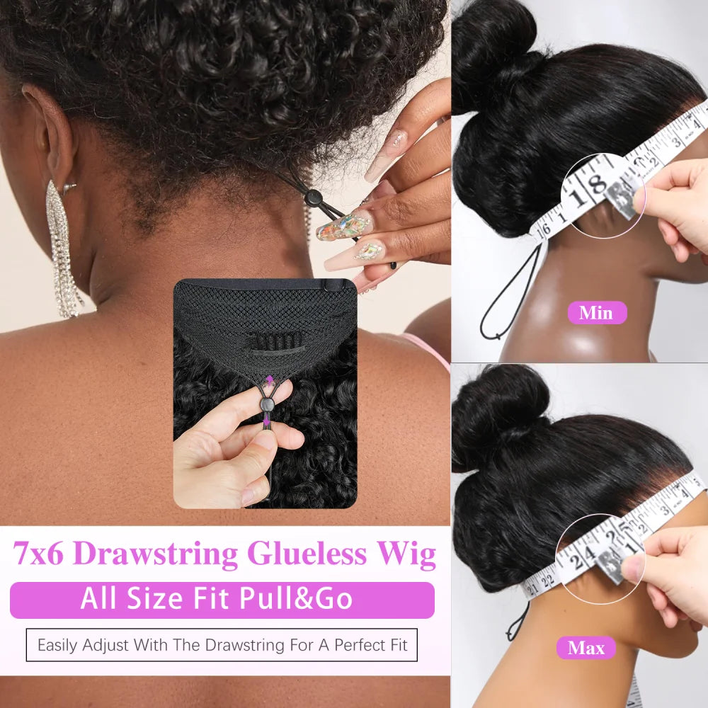 18-46 Inches 12A Burmese Curly Wig Natural Color Hair 13x4 13X6 HD Transparent Lace Frontal Wig Pre PluckedRemy Hair 200% Density Human Hair