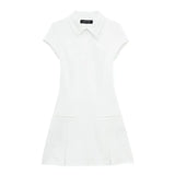Spring 2024 Women's Faion Slim Fit ort Dr Wide Pleat Versatile Design Commute Sle ort Sve Other Material 00%