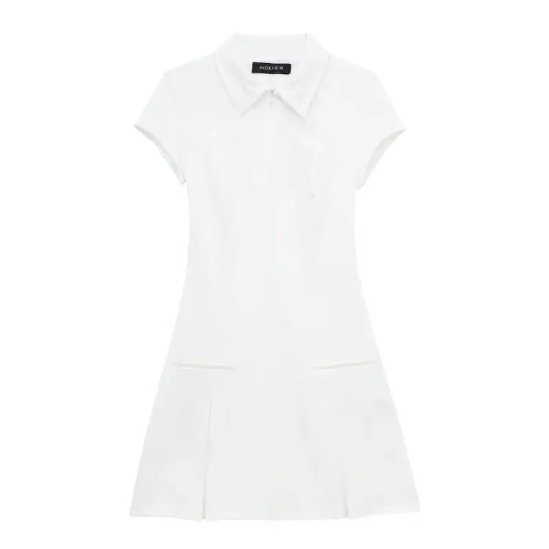 Spring 2024 Women's Faion Slim Fit ort Dr Wide Pleat Versatile Design Commute Sle ort Sve Other Material 00%