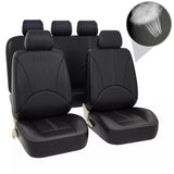 9pcs/Set Car Seat Cover Universal Leather Black Seat Protector Cover Complete Set of All Seasons Car Interior Accessories