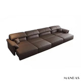 Linlamlim Electric Sofa Convertible for Cinema Living Room | Genuine Leather Electric Multifunction Sofa Bed | Folding Sofa Beds