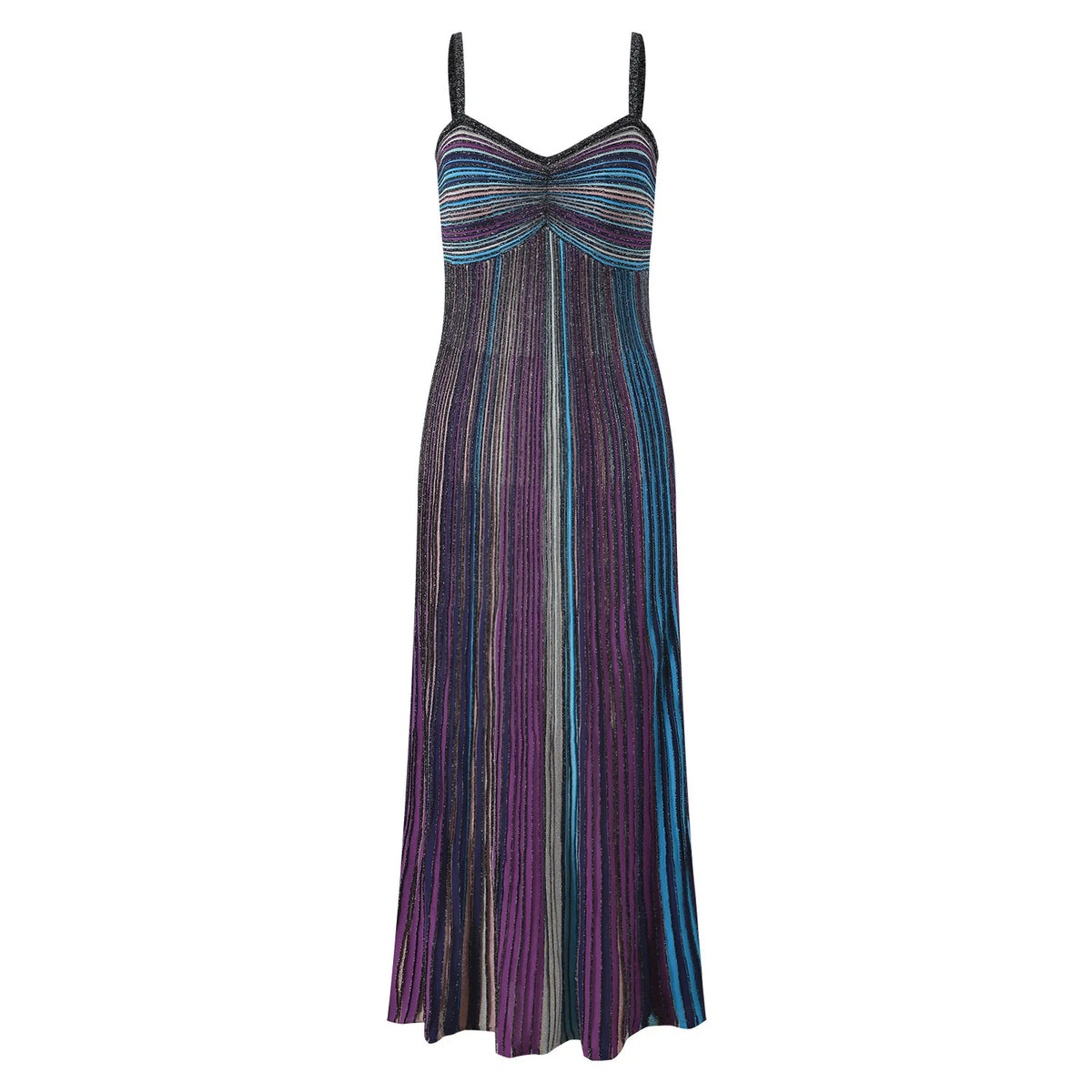 DEAT Fashionable A-Line High-Waist Color Striped Pleated Slimming Camisole Dress 2026 Autumn Women's Party Dresses New