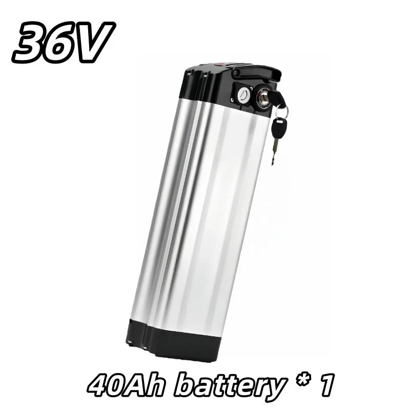 Universal 36V 15AH-60AH Silver Fish 18650 lithium-ion battery,Folding Bike Battery , built-in BMS