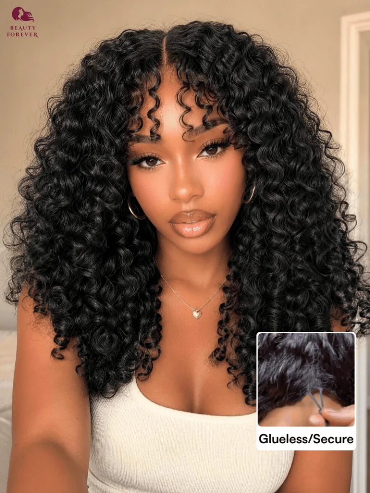 Beautyforever 3D Body Wave 13x4 7x5 Bye KNOTS Glueless Wig Human Hair Ready to Wear Drawstring Human Hair Wig Fits All Size Head