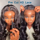 Body Wave Glueless Preplucked Human Wigs Ready To Go 4X4 Human Hair Wigs Pre Cut Ready To Wear Closure 5X5 Brazilian Wig
