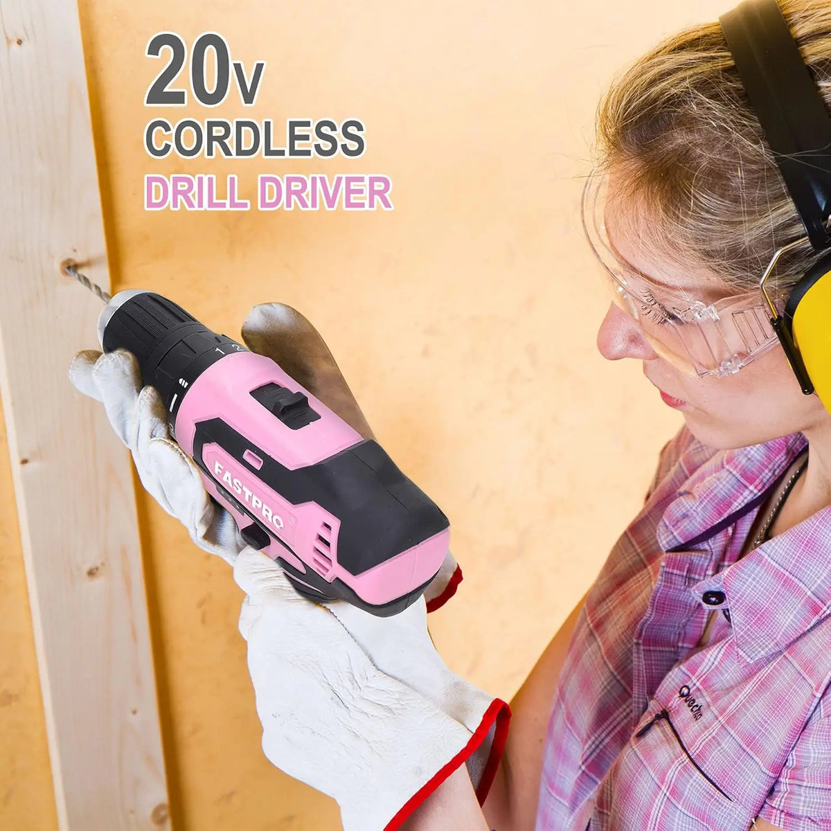 177-Piece Pink Cordless Drill and Tool Set for Women, 20V Lithium-ion with Storage Case