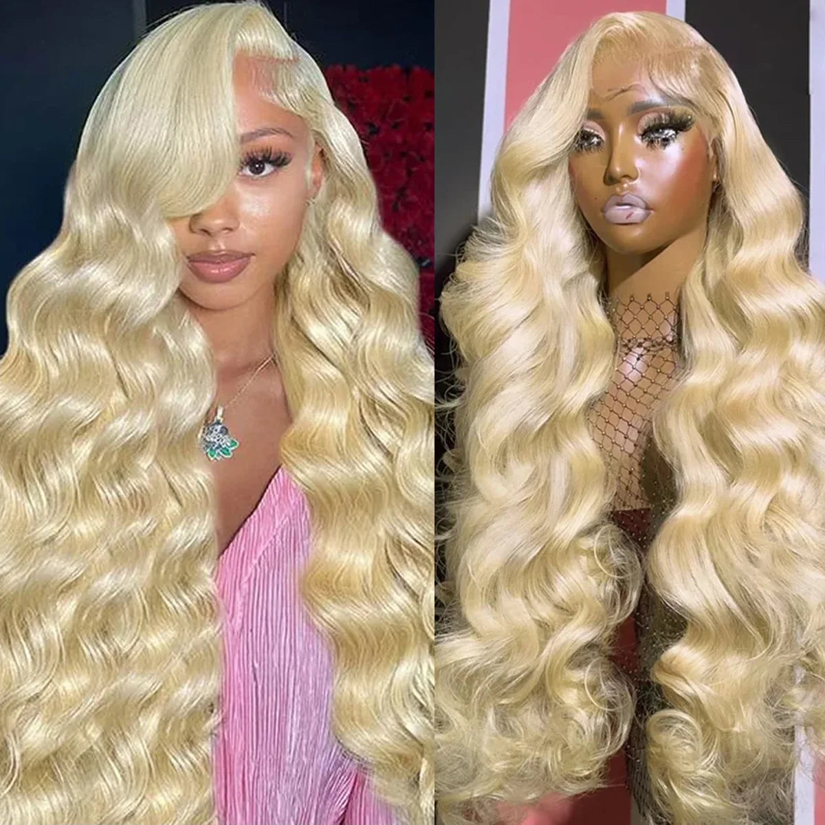 #613 Human Hair Wigs Body Wave 36 Inches 200% Density 13x6 13x4 HD Transparent Lace Frontal Wig 613 Blonde For Women Brazilian Hair Pre Plucked