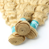 8-32 inch Deep Wave Human Hair Bundles Remy Brazilian Hair 613 Blonde