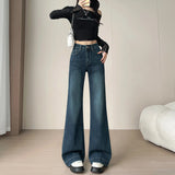 Ins Popular Korean Loose Ramie Palazzo Trousers, Spring Autumn Natural Texture All-Match Daily Walking Casual Pants