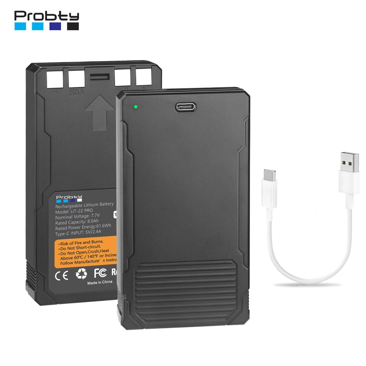 8.0Ah LIT-22, LIT-22 Pro Battery With USB-C Fast Charging for SPYPOINT Flex-M, Flex G-36, Flex-Plus, Flex-S