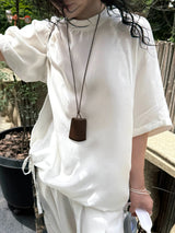 Summer Women's Casual Solid Color Round Neck Short Sleeved Loose T-Shirt