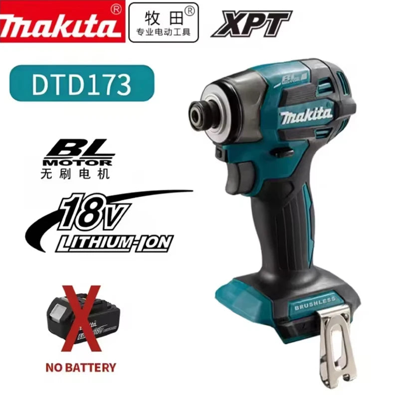 Makita DTD173 18V Cordless Impact Driver 180 N.m Brushless Electric Drill Screwdriver LED Light Multi-function Household To