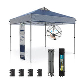 Canopy Tent Pop Up 10x10 ft, One Person Push Set Up Tent, Outdoor Canopies Shelter Heavy Duty Straight Legs, Customized