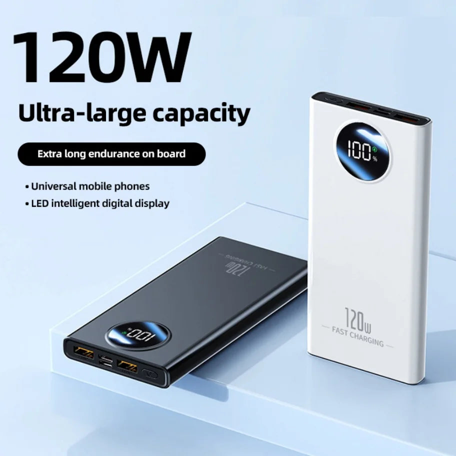 120W 80000mah Power BankSuper Fast Charging Ultralarge Capacity For Mobile Power External Battery For Iphone Xiaomi Samsung
